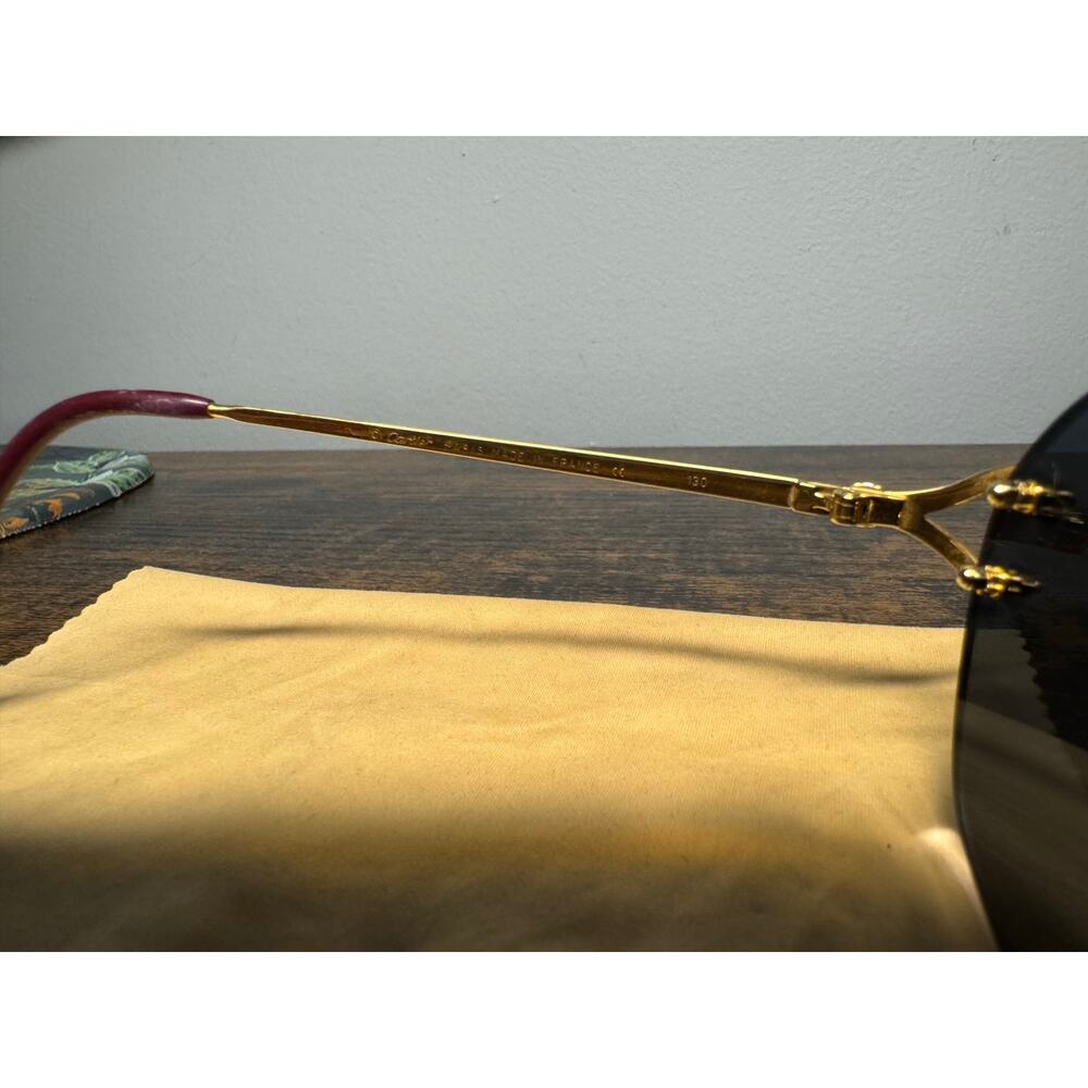 Cartier Vintage Rimless Women’s Prescription Gold Frame Sunglasses Size 130 - Picture 3 of 15